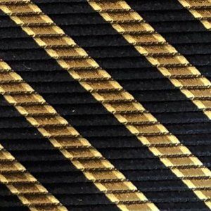 Staff3 navy gold stripe zaggy woven silk
